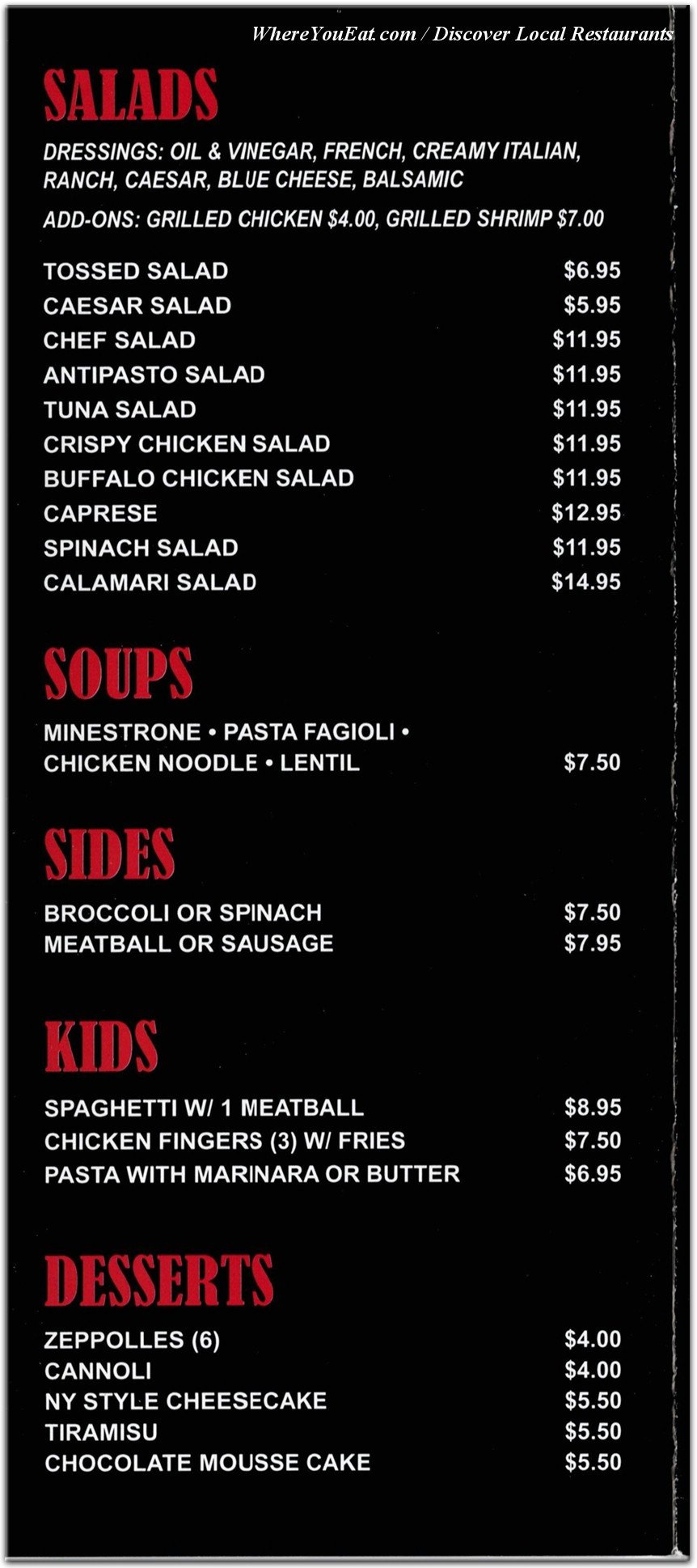 menu